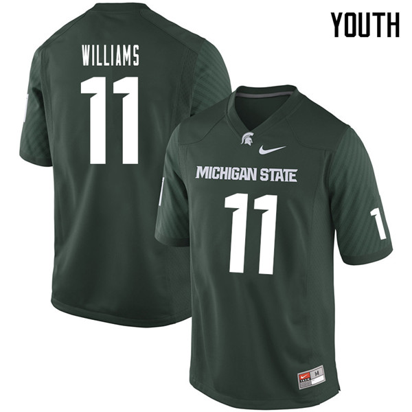 Youth #11 Davion Williams Michigan State Spartans College Football Jerseys Sale-Green
